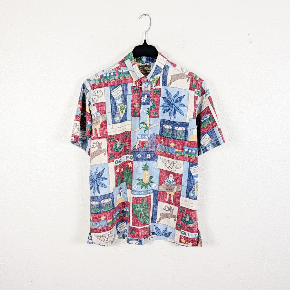Reyn Spooner 2001 Mele Kalikimaka Christmass Hawaiian Shirt size Large
